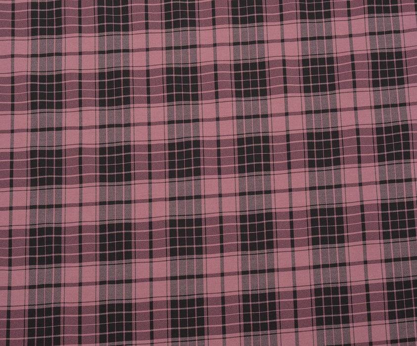 LİKRALI EKOSE DESENLİ KUMAŞ - PEMBE