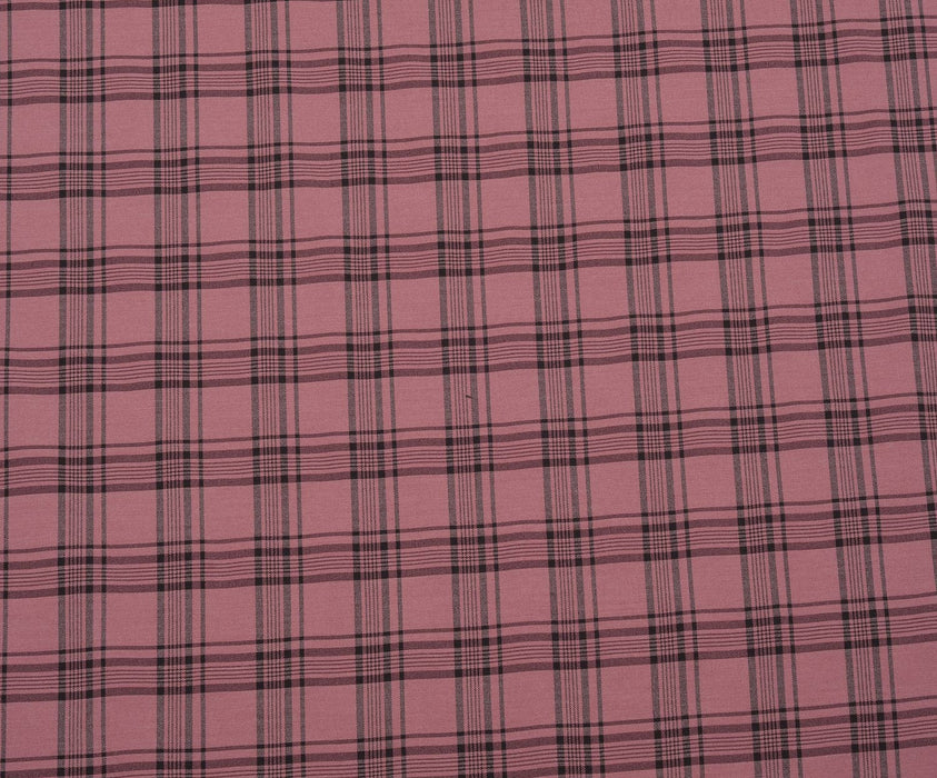 LİKRALI EKOSE DESENLİ KUMAŞ - PEMBE