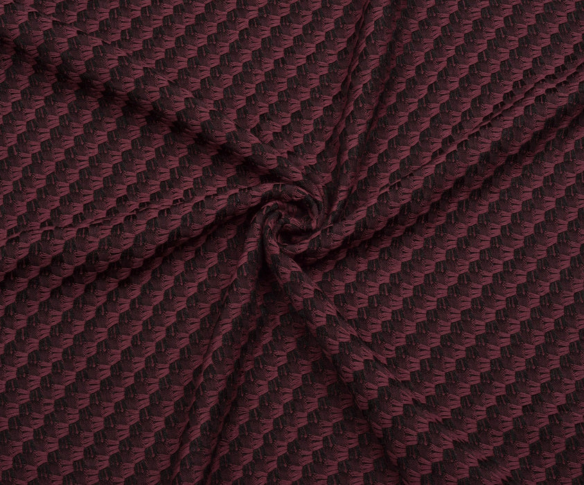 PATTERNED JACQUARD FABRIC - CLARET RED