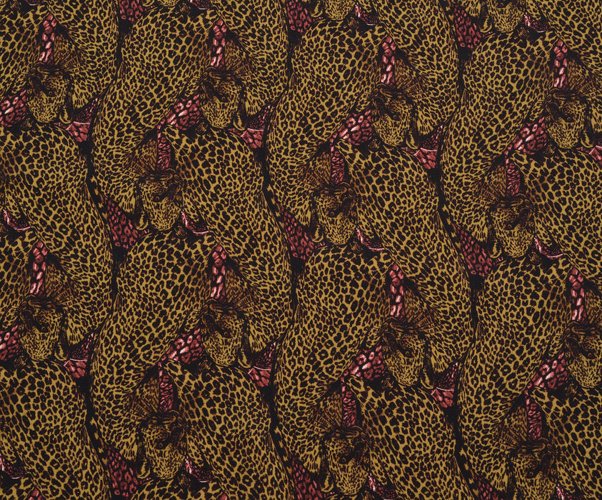 LEOPAR DESENLİ KREP KUMAŞ - KAMEL