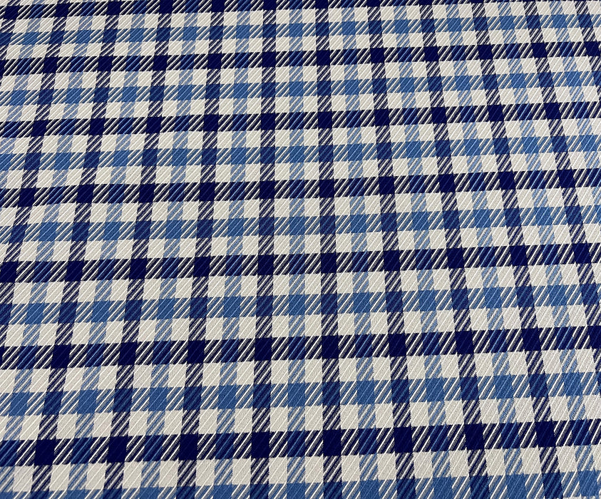 LİKRALI KAZAYAĞI DESENLİ KUMAŞ - MAVİ