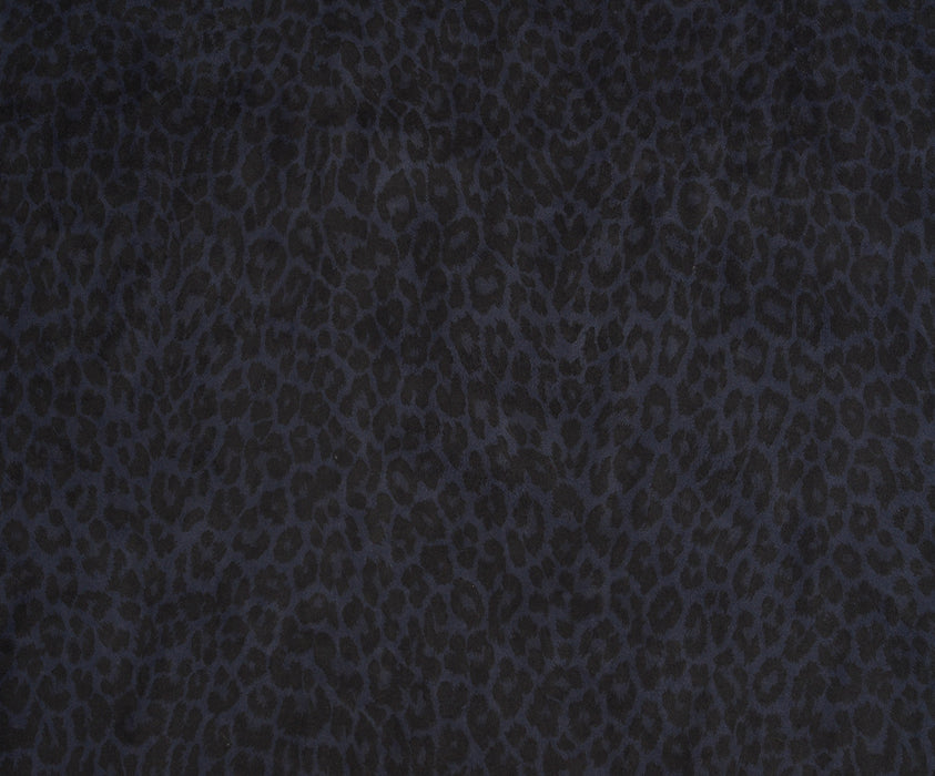 LEOPAR DESENLİ NUBUK KUMAŞ - LACİVERT
