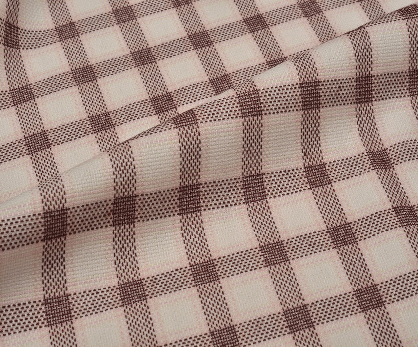 LİKRALI EKOSE DESENLİ KUMAŞ - BORDO