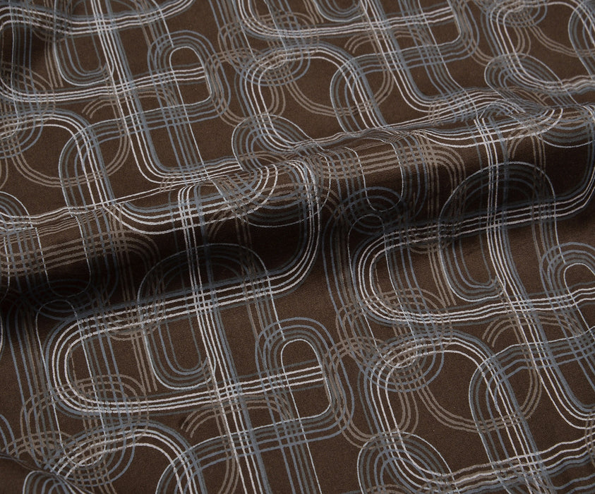 PATTERNED LYCRA COTTON FABRIC - BROWN