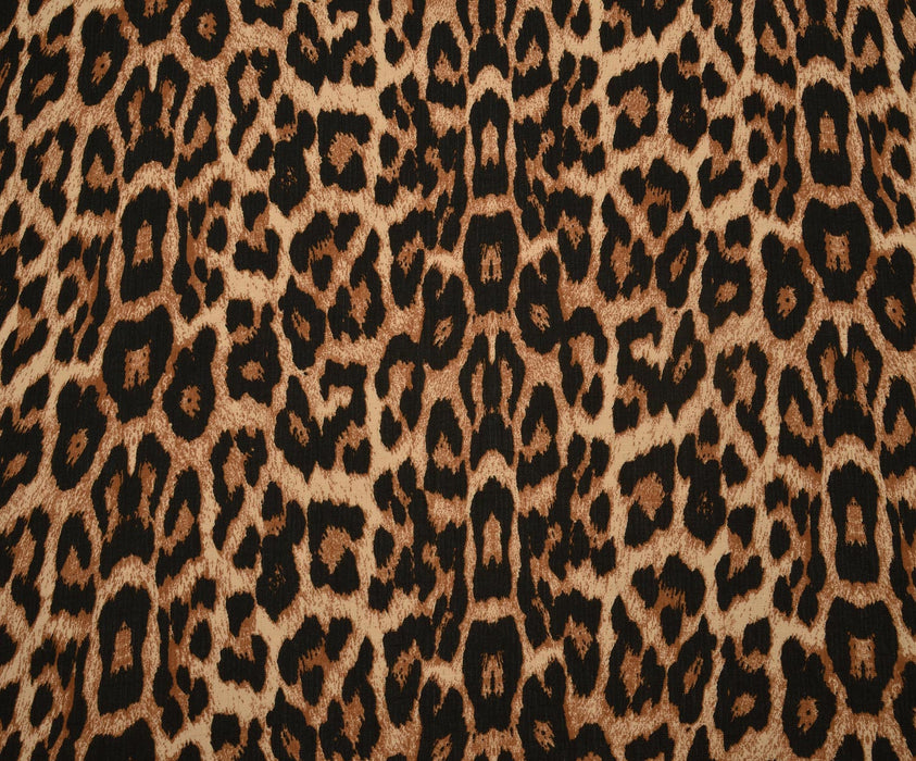 LEOPAR DESENLİ KREP KUMAŞ - KAMEL