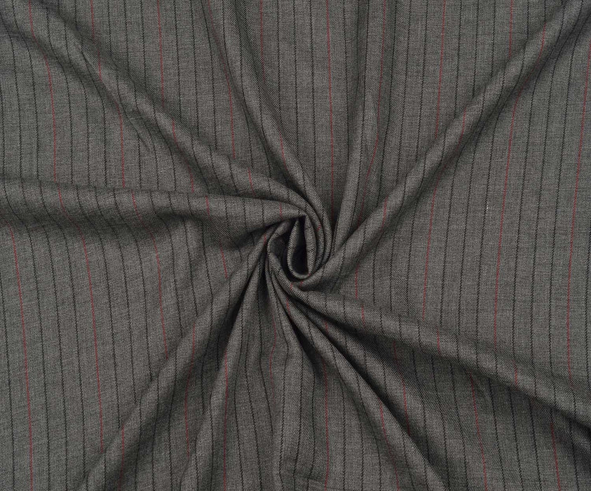 2 METRE DÖKÜMLÜ ÇİZGİLİ KUMAŞ - GRİ