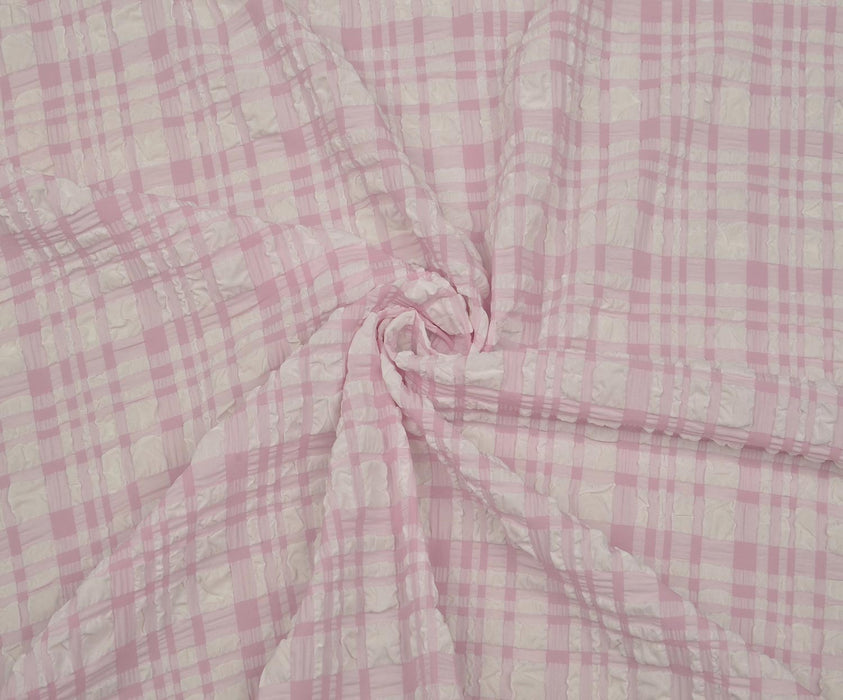 KABARTMA DESENLİ EKOSE KUMAŞ - PEMBE