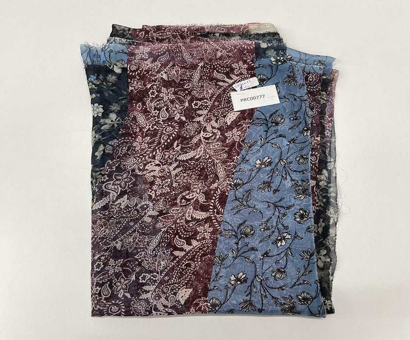 1 METRE RENK GEÇİŞLİ LUXE ŞİFON - LACİVERT