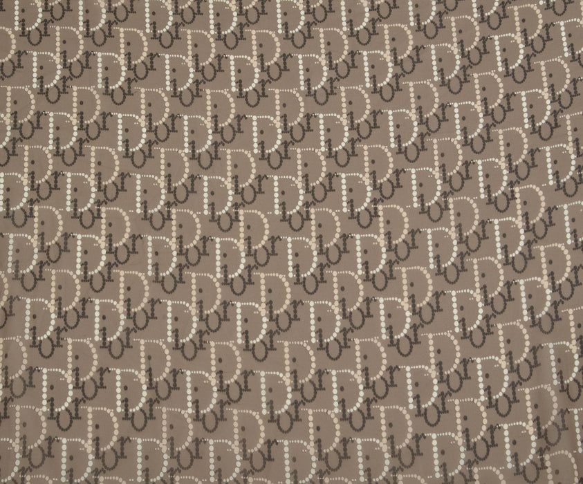 3,5 METRE YAZI DESENLİ ŞİFON KUMAŞ - VİZON