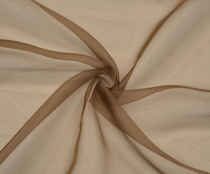 2,3 METRE ORGANZE ŞİFON KUMAŞ - KAHVE