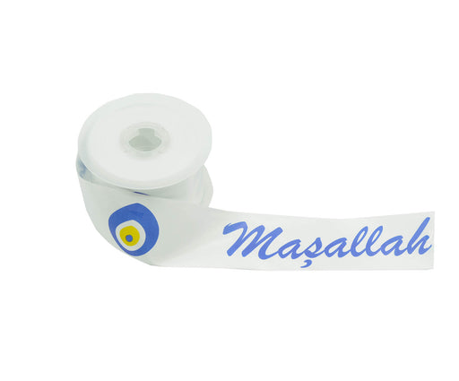 NAZAR BONCUKLU MAŞALLAH YAZILI KURDELE - BEYAZ