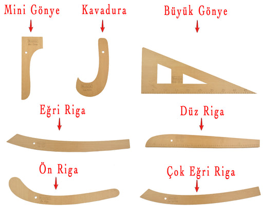 AHŞAP TEKNİK ÇİZİM GEREÇLERİ SETİ