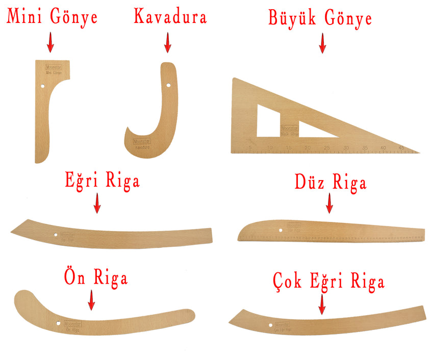 AHŞAP TEKNİK ÇİZİM GEREÇLERİ SETİ