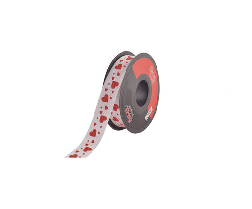 KALP FİGÜRLÜ KURDELE 2 CM - BEYAZ
