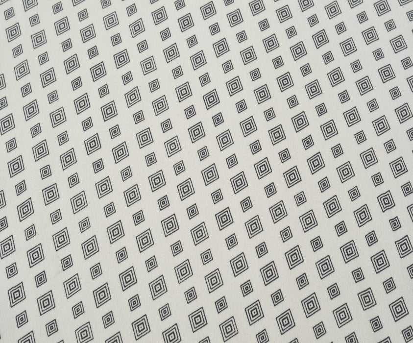 GEOMETRİK DESENLİ YAZLIK KREP - EKRU