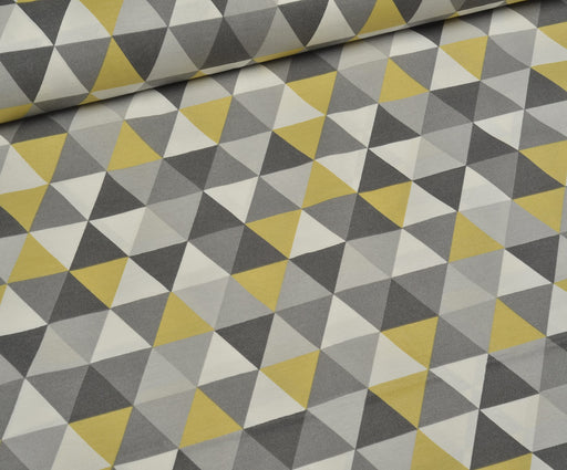 GEOMETRİK DESENLİ DUCK BEZİ KUMAŞ - GRİ