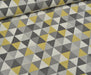 GEOMETRİK DESENLİ DUCK BEZİ KUMAŞ - GRİ