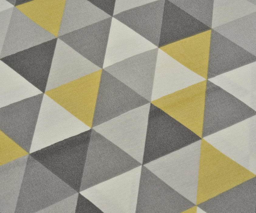 GEOMETRİK DESENLİ DUCK BEZİ KUMAŞ - GRİ