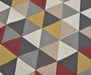 GEOMETRİK DESENLİ DUCK BEZİ KUMAŞ - KIRMIZI