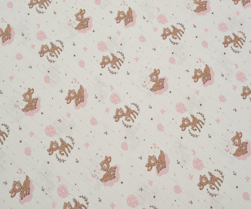 SEVİMLİ YAVRU CEYLAN DESENLİ MÜSLİN BEZİ KUMAŞ - PEMBE