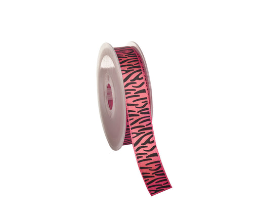 SATEN KURDELE BASKILI ZEBRA DESEN - PEMBE