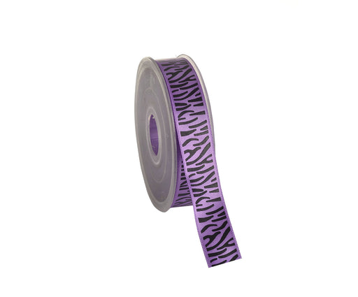 SATEN KURDELE BASKILI ZEBRA DESEN - MOR