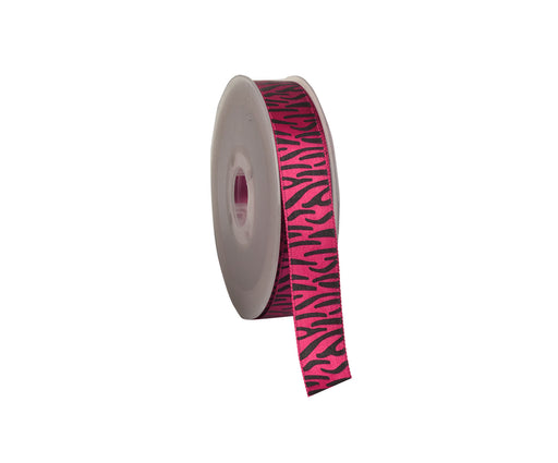 SATEN KURDELE BASKILI ZEBRA DESEN - FUŞYA