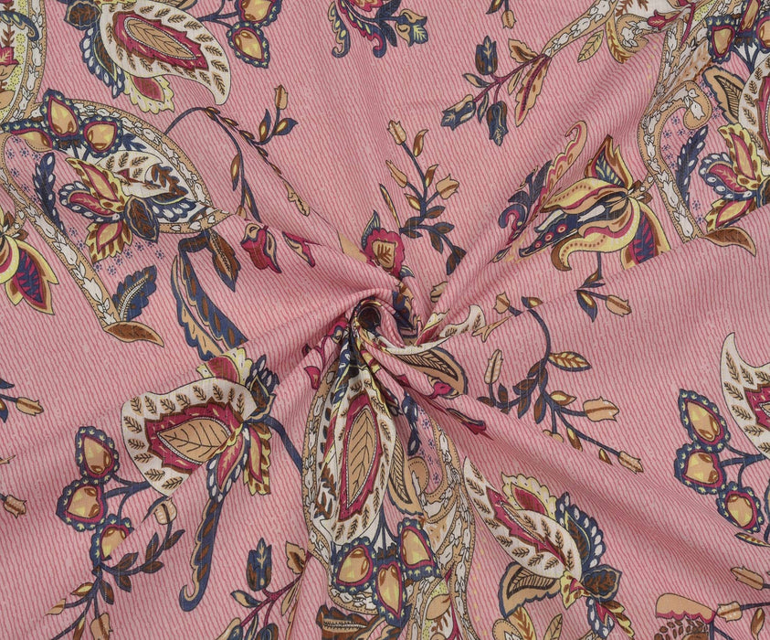 ETNİK SİMLİ VUAL KUMAŞ - PEMBE