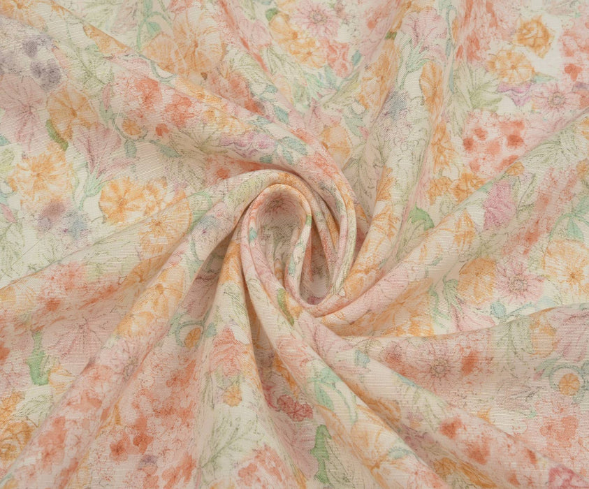 YAZ DESENLİ TİRİL TİRİL TENCEL - PEMBE