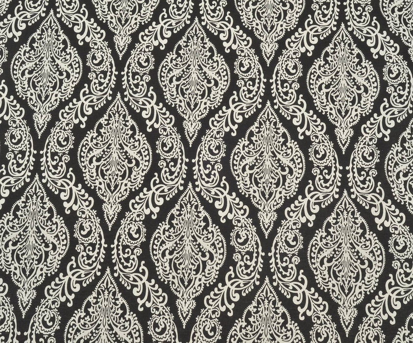 DAMASK DESENLİ DUCK BEZİ KUMAŞ - SİYAH