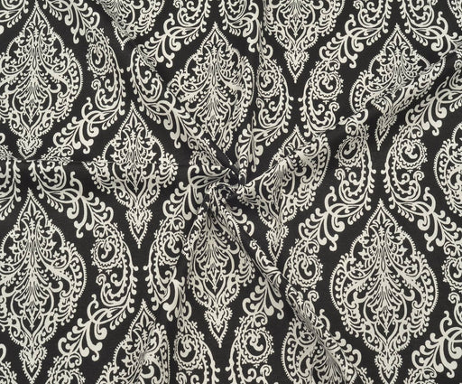 DAMASK DESENLİ DUCK BEZİ KUMAŞ - SİYAH