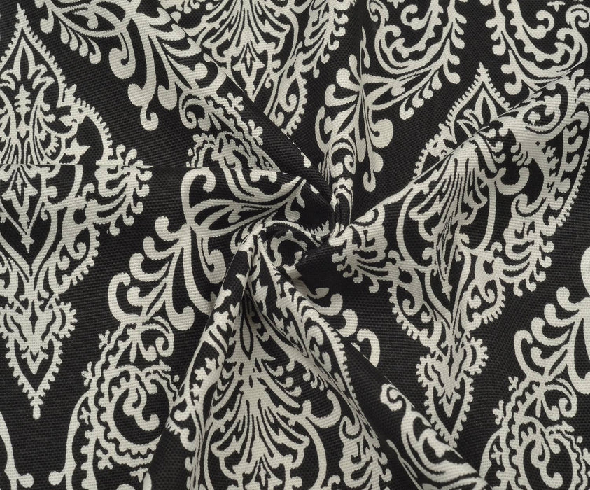DAMASK DESENLİ DUCK BEZİ KUMAŞ - SİYAH