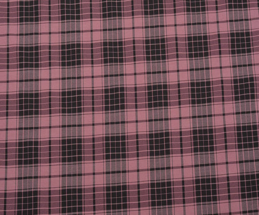 LİKRALI EKOSE DESENLİ KUMAŞ - PEMBE