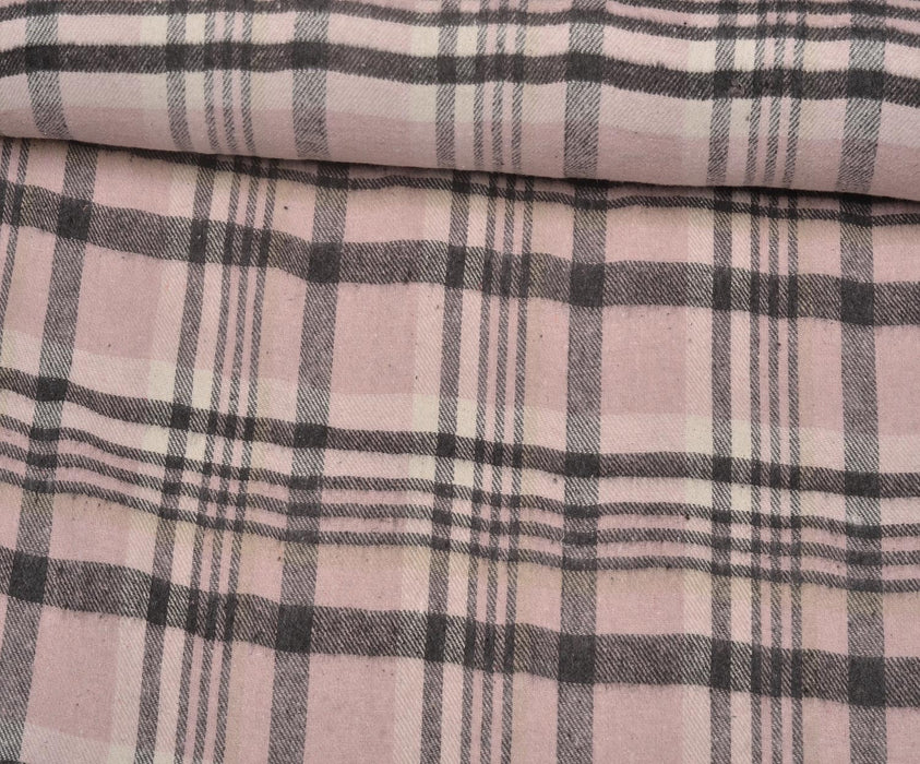 EKOSE DESENLİ KAŞE KUMAŞ - PEMBE