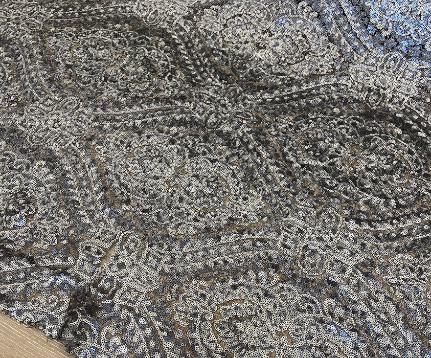 PUL PAYET İŞLEME KUMAŞ - GÜMÜŞ