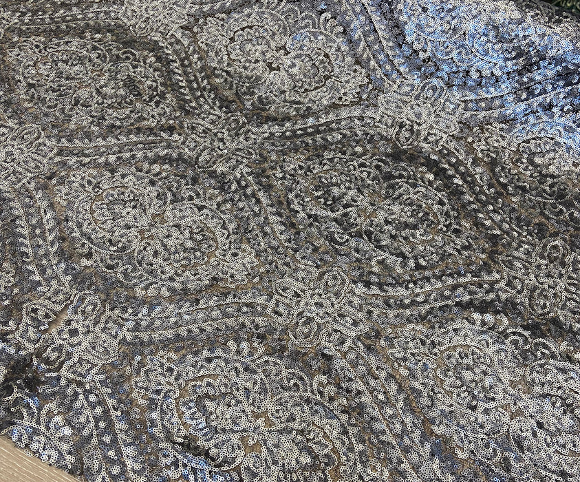 PUL PAYET İŞLEME KUMAŞ - GÜMÜŞ
