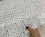 SAÇAKLI PULLU TRİKO KUMAŞ - BEYAZ
