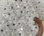 SAÇAKLI PULLU TRİKO KUMAŞ - BEYAZ