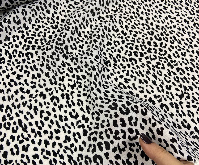 LEOPAR DESENLİ VUAL VİSKON KUMAŞ - SİYAH