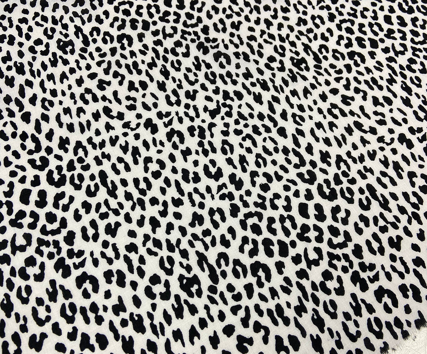 LEOPAR DESENLİ VUAL VİSKON KUMAŞ - SİYAH