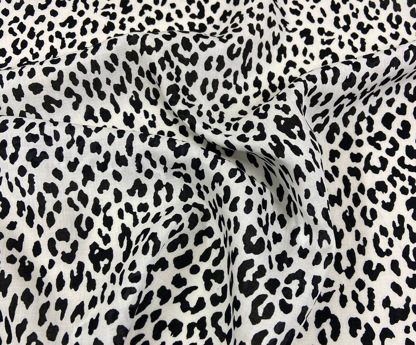 LEOPAR DESENLİ VUAL VİSKON KUMAŞ - SİYAH