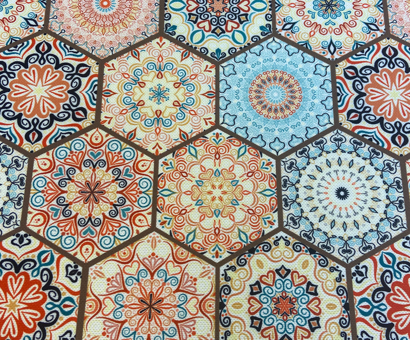 ÇİNİ DESENLİ DİJİTAL BASKI KUMAŞ - HARMONİ
