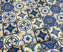 SERAMİK DESENLİ DİJİTAL BASKI KUMAŞ - MAVİ