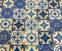 SERAMİK DESENLİ DİJİTAL BASKI KUMAŞ - MAVİ