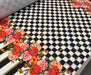 GÜL VE DAMA DESENLİ DİJİTAL BASKI KUMAŞ - HARMONİ