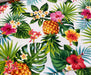 ANANAS VE TROPİK DİJİTAL BASKI KUMAŞ - BEYAZ