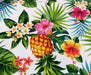ANANAS VE TROPİK DİJİTAL BASKI KUMAŞ - BEYAZ