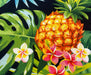 ANANAS VE TROPİK DİJİTAL BASKI KUMAŞ - SİYAH