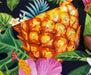 ANANAS VE TROPİK DİJİTAL BASKI KUMAŞ - SİYAH