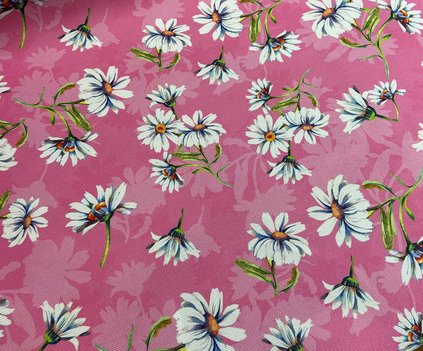 PEMBE PAPATYALAR DİJİTAL BASKI KUMAŞ - PEMBE